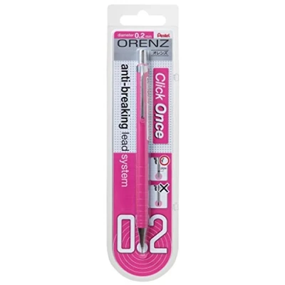 Image de Pentel XPP502 PX 0,2 mm d&#039;épaisseur de trait, 100% incassable sur carte blister rose