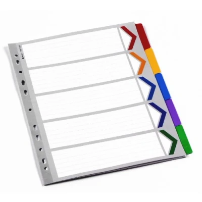 Image de Rexel Mylar A4 Diviseur Onglet Blanc/Multicolore