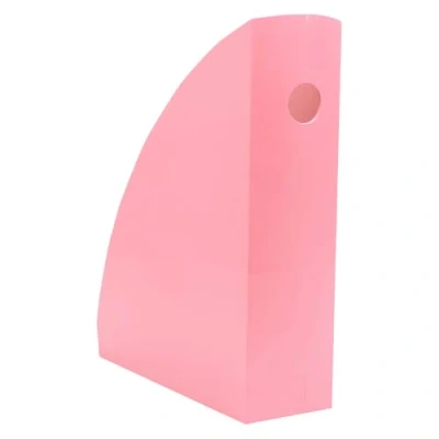 Image de Exacompta Réf. 18271D 1 Porte revue MAG CUBE Autentik, classeur à revue, catalogues, magazines, rangement pour documents A4 et A4+ Largeur 8,2 cm Rose candy