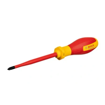 Image de Bosch Professional tournevis VDE plat PZ2x125 (certifié jusqu&#039;à 1 000 V, isolé avec un élastomère thermoplastique (TPE))