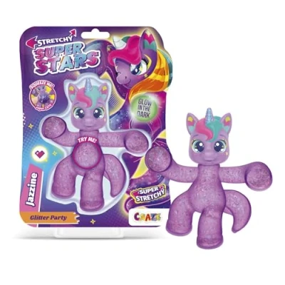 Image de CRAZE Superstars Stretchy Jazzine Figurine Super Extensible et gluante avec Slime Paillettes à l&#039;intérieur, Action pour Enfants, Jumbo
