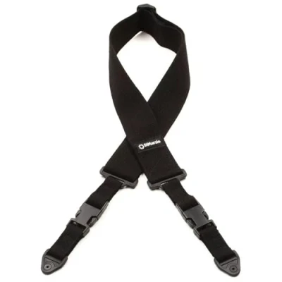 Image de DiMarzio DD 2200CBKS Sangle de guitare en coton avec système ClipLock Extra courte Noir