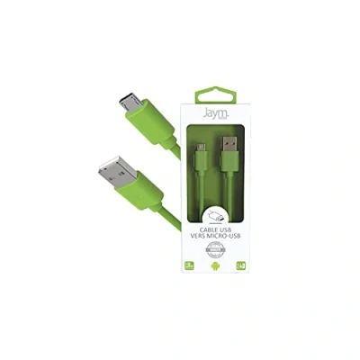 Image de Câble USB vers Micro 2.4A 1,5 mètres Collection POP Vert Neuf