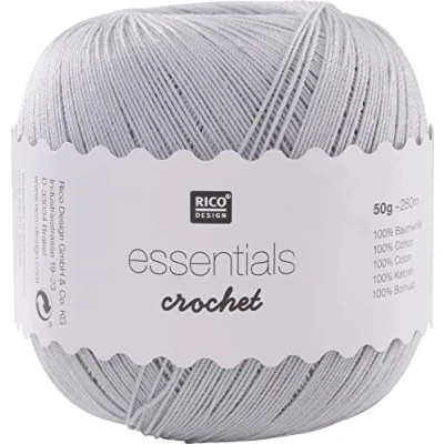 Image de Rico Design Essentials à l &#039;Crochet, 100% Coton, Couleur : Bleu