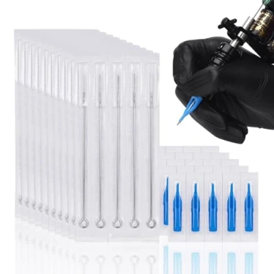 Image de ATOMUS 100pcs Disposable Mixed Tattoo Needles Assorted Sterilized Tips 10pcs of each 3rl 5rl 7rl 3rs 5rs 7rs 9rs 5m1 7m1 3RT 5RT 7RT 9RT 3DT 5DT 7DT 9DT 5FT 7FT