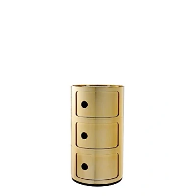 Image de Kartell Componibili, Conteneur 3 éléments, Or, Base ronde