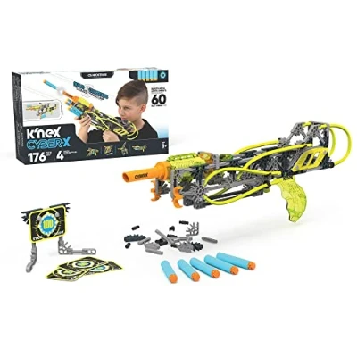 Image de Jouet de fléchettes C5 Neostrike Build and Battle DIY, K&#039;NEX CYBER X, Basic Fun , 12457, 184 pièces et cible, convient aux garçons filles à partir 8 ans.
