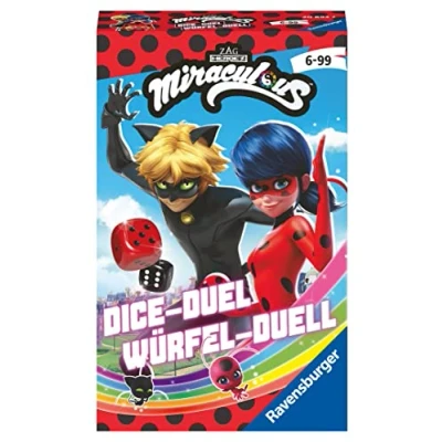 Image de Ravensburger Miraculous 20893 Jeu de dés passionnant avec Lady Bug et Chat Noir à partir 6 Ans
