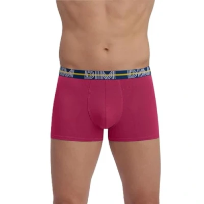 Image de DIM Homme Style Powerful Coton Stretch X3 Caleçon Boxeur, Noir/Bleu/Rouge, L EU