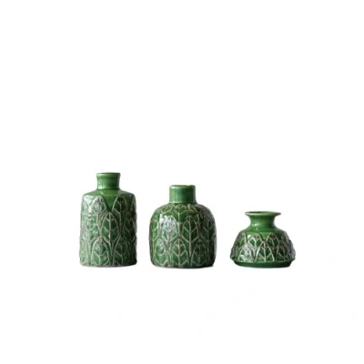 Image de Creative Co op 27 General Décor vases, Grès, Vert