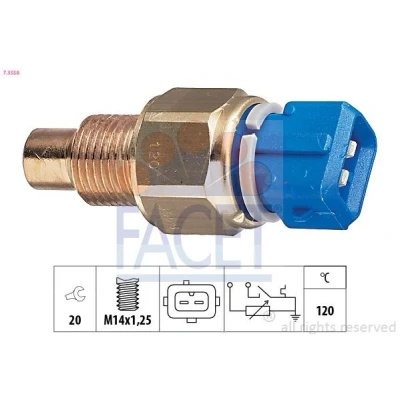Image de FACET 7.3558 Sonde De Température Liquide Refroidissement Made in Italy OE Equivalent Bleu PEUGEOT: 106 II 3/5 portes, 306 portes