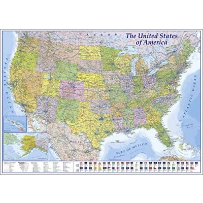 Image de Close Up Poster XXL Ãƒ¼Tats Unis 2019 Maps in MINUTESÃƒÃÙ (140cm x 100cm)