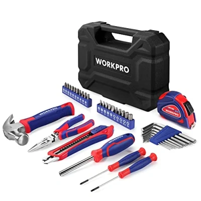 Image de WORKPRO Boîte à Outils Complète Bleu 35 Pièces, Kit d&#039;Outils avec de Rangement Durable, Idéal pour Usage Domestique ou du Travail
