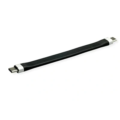 Image de ROLINE Câble en Silicone USB 3.2 Gen 2 avec PD (Power Delivery) 20 V3 A, Emark, C C, St/St, Noir, 11 cm