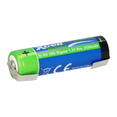 Image de Batterie AA Mignon 1,2 V 2700 mAh NiMH avec cosse à souder U rechargeable + faible auto décharge