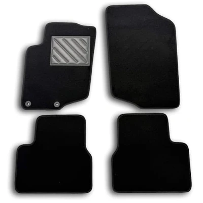 Image de Tapis de Sol pour Peugeot 207 à partir 2007 2012 sur Mesure, antidérapant, Talonnette en Caoutchouc renforcé, Boutons Fixation