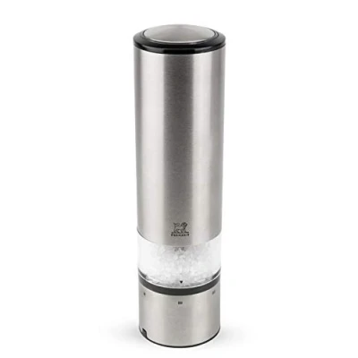 Image de PEUGEOT Moulin à Sel Électrique Elis Sense u&#039;Select 20 cm + Fiole de Gemme Inclus 6 Réglages Moutures Prédéfinies En Inox Fabrication Française