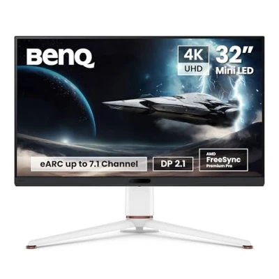 Image de BenQ Moniteur Gaming MOBIUZ EX321UX 32 Pouces Mini LED 1152 Zones 4K eARC 144Hz 1ms DP2.1, USB C, HDMI 2.1, 99% P3 &amp; Adobe RGB, DisplayHDR 1000,Freesync Premium Pro,KVM,Pixsoul Engine,Télécommande​