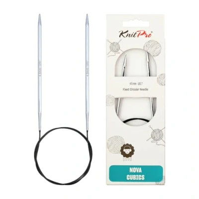 Image de KnitPro 80 cm x 4,5 mm Nova Cubics Aiguilles circulaires Fixes en Laiton Brillant