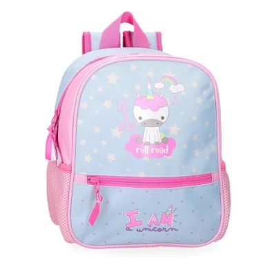 Image de ROLL ROAD I am unicorn, sac à dos licorne, enfant, scolaire, en polyester, larges bretelles ergonomiques et matelassées, plusieurs poches compartiments.