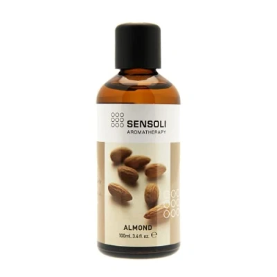 Image de SENSOLI Huile d&#039;amande douce 100 ml hydratante naturelle non parfumée pour les soins des cheveux et de la peau dans un flacon en verre