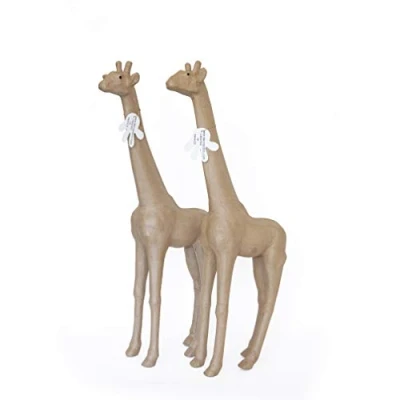 Image de Décopatch SLA02AMZC Un lot de 2 supports en papier brun mâché 80 cm, Girafes