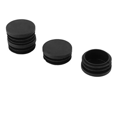 Image de sourcing map 4pcs Bouchon Pied de Chasie Embout Capuchon Jambe Tube Insert Table Meuble Protection rond Plastique Noir 38mm Dia