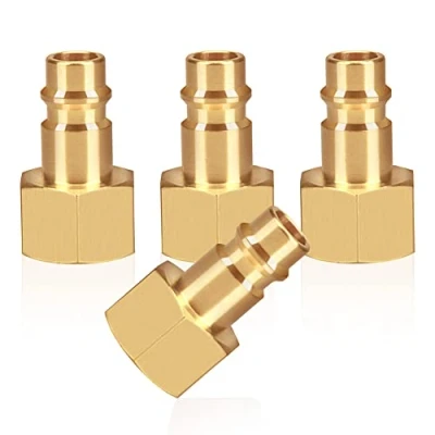 Image de Accouplement à air comprimé 4pc avec filetage intérieur 3/8 &quot;filetage femelle en laiton pouce bouchon d&#039;accouplement prise de tuyau soupape filetée