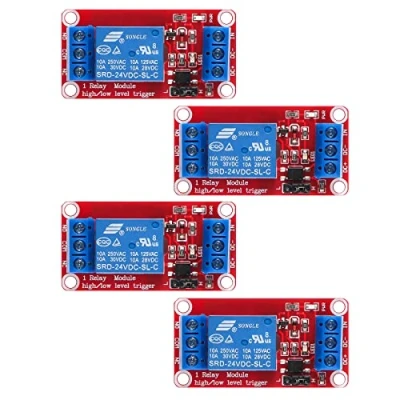Image de AEDIKO Lot de 4 modules relais DC 24 V 1 canal avec optocoupleur isolation, déclencheur haut ou bas