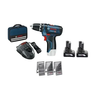 Image de Bosch Pro Perceuse visseuse sans fil 0615990HV1 12 V 4 Ah Li Ion + 2 batteries, accessoires, housse
