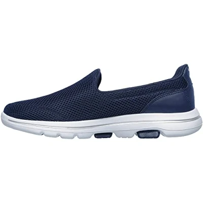 Image de Skechers Femme Go Walk 5 Baskets, Blue Textile/Trim, 39.5 EU