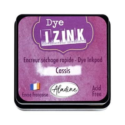 Image de Aladine Encreur Izink Dye Cassis à Séchage rapide pour Tampons et Pochoirs Scrapbooking Carterie Créative Encre Française Taille M 5 x cm Couleur Violet