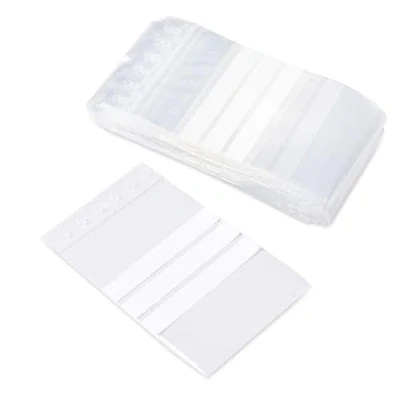 Image de PAKICO (8 x 12 cm) 100 Sacs en plastique transparents refermables avec étiquettes Sac ZIP Épais de fermeture alimentaires épices Noix Café Hébrata ziplock