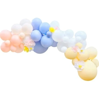 Image de Ginger Ray Arche de ballons pastel printaniers avec fleurs en papier, uni, multicolore, taille M