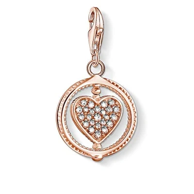 Image de THOMAS SABO 32017783 Charm Femme Argent 925 24 Oxyde de Zirconium, 2,6 x 1,5 cm, sterling Zircone cubique Doré, Non applicable