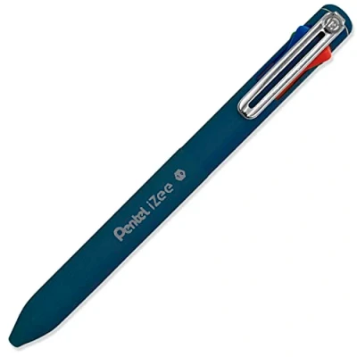 Image de Pentel BXC470 DC Stylo à bille iZee, 4 couleurs, couleurs au choix (noir/rouge/bleu/vert) via des poussoirs latéraux en couleur de l&#039;encre, épaisseur trait 0,5 mm, rechargeable, 1 pièce