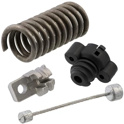 Image de AERZETIX C69536 Kit/ensemble de 4 pièces Plot 1 ressort + câble 2 embouts anti vibration pour tronçonneuse compatible avec Stihl Ms 341 361 362