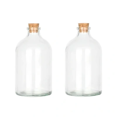 Image de Magic Season Bouteilles en Verre Décoratives Rondes avec Bouchons Liège (2 pièces / 100 ml)