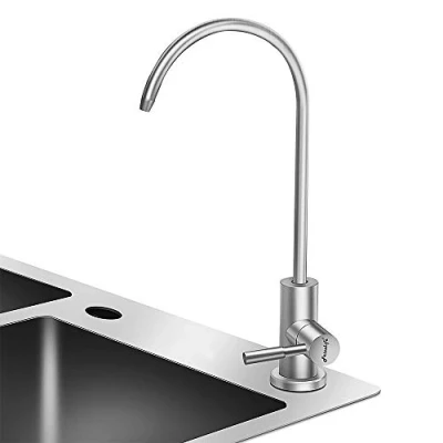 Image de Frizzlife Robinet de filtre à eau Ro d&#039;eau potable compatible avec la plupart des systèmes filtration l&#039;eau osmose inverse en acier inoxydable SUS304 sans nickel brossé plomb