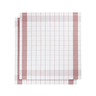 Image de de Witte Lietaer 200066 Mixte Lot 2 Torchons Lin/Coton Rouge 68 x cm
