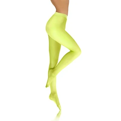 Image de sesto senso Collants Femme Jaune Opaque Lisse Microfibre 40 DEN XL Néon