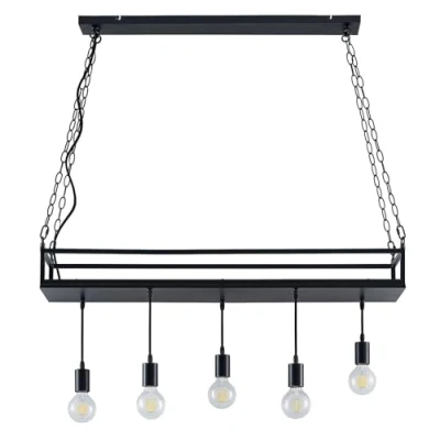Image de Lindby Suspension Kirista à intensité variable (Antique, Classic) en Noir Métal e. a. pour Salon &amp; Salle manger (à 5 lampes, E27), Luminaire, Lampe Plafond, Luminaire Plafonnier,