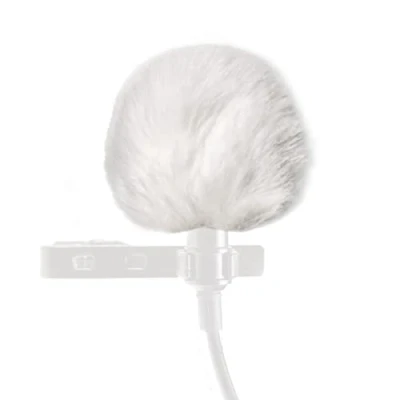 Image de keepdrum WS05 WH Mini Coupe Vent en Fourrure pour Micro Cravate Blanc