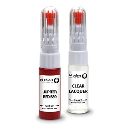 Image de SD COLORS Jupiter Red 589 Kit de réparation stylo retouche peinture 20 ML avec pinceau anti rayures Code couleur Rouge