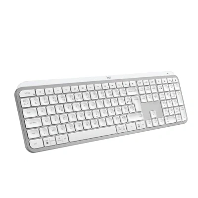 Image de Logitech MX Keys S Clavier sans Fil Rechargeable USB C, Silencieux, Rétroéclairé, Touches Ergonomiques et Programmables, Bluetooth, Windows PC, Linux, Chrome, Mac, AZERTY Français Pale Grey