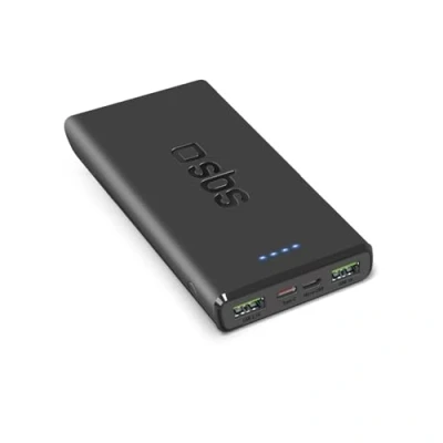 Image de SBS Powerbank 10K Fast, Alimentation 10 000 Mah, Charge Rapide 22,5 W, Adaptative (AFC), LED d&#039;État, USB C, A, Chargeur pour iPhone, iPad, Airpods, Samsung, Tablette, Smartphone