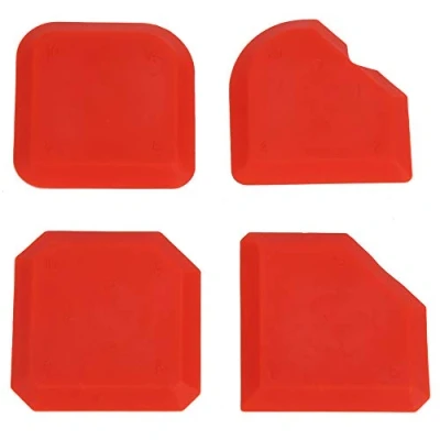 Image de Lot de 4 racloirs pour verre Dissolvant mastic en silicone, finition plus lisse, racloir, nettoyant calfeutrage, kit d&#039;outils calfeutrage