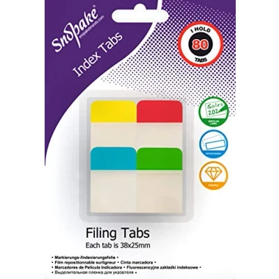 Image de Snopake onglets repositionnables extra épais 38x25mm 80 [Assortiments/semi transparent] 15882