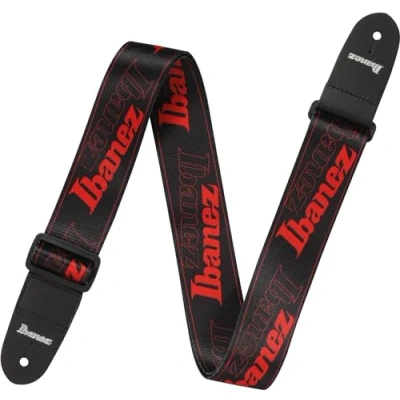 Image de Ibanez Strap Design Black, Red Logos