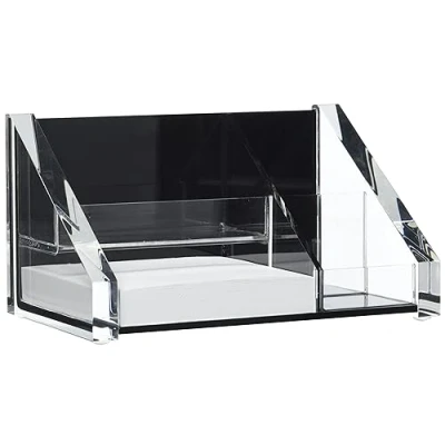 Image de Wedo 605101 Multipot acryl avec cube mémo Transparent/Noir